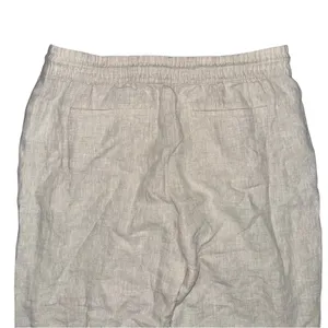 Athleta Retreat High Rise 100% Linen Ankle Pants Undyed Size XL Pull On Neutral thumbnail 5