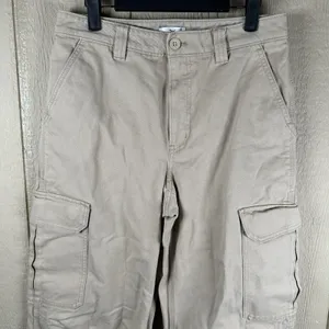 Aritzia TNA Corbett Mid Rise Cargo Pants Womens 6 Wide Leg Khaki Canvas Utility thumbnail 2