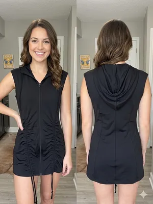 Vintage Y2K Frederick's of Hollywood Hooded Mini Dress L thumbnail 2