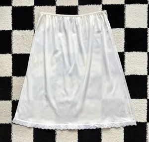 Vintage White Nylon Slip Skirt S thumbnail 1