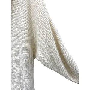 New‎ York & Company Open-Knit Shimmery Cowl Neck Sweater Large Cream Gold Top thumbnail 2