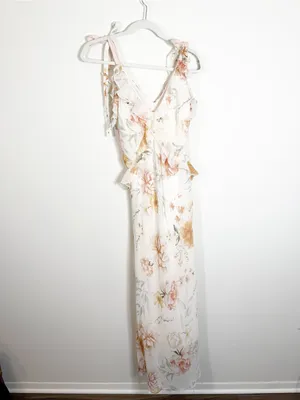 Christian Lacroix Pastel Floral Ruffle Maxi Dress Small thumbnail 3