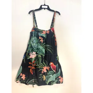 Farm Rio Midnight Macaw Fiesta Black Mini Dress with straps Medium thumbnail 2