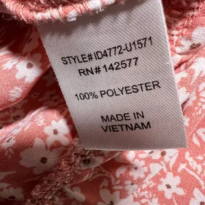 IRIS‎ Floral Ruffle Tiered Mini Summer Dress Coral Pink White Large thumbnail 8
