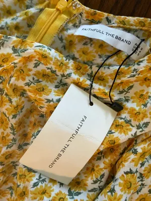 NWT Faithfull the Brand Florence Yellow Floral Mini Dress US 4 thumbnail 4