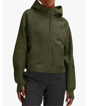 NEW Hoodie Fleece Lined Full Zipper Sweatshirt Crop Top Jacket S thumbnail 7