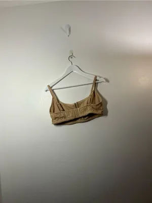 Aerie Beige Textured Lace Bralette Size XL thumbnail 2