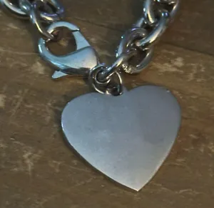 Silver tone breast cancer awareness ribbon heart charm bracelet thumbnail 4