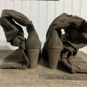 Carlos by Carlos Santana‎ Hazey Boots 10M Taupe Slouchy Over The Knee Boho Fall thumbnail 4