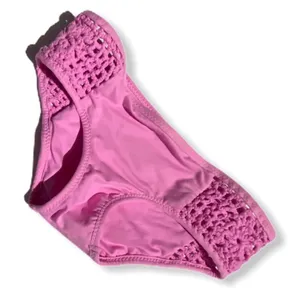 Frankie's Bikinis Crocheted Pink Bikini‎ Bottom thumbnail 1
