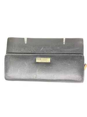 Vintage Ralph Lauren Black Leather Trifold Checkbook Wallet Black 7.5x4.5 inches thumbnail 3