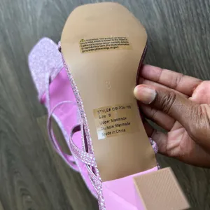 Olivia Miller Angelic Glitter Pink Strappy Kitten Heel Sandal Size 8 thumbnail 10