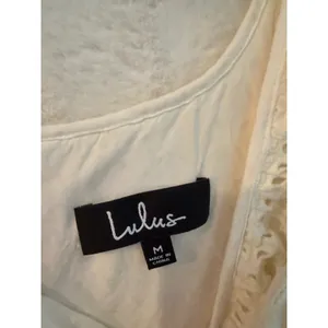 Lulus White Eyelet Cotton Ruffle Mini Dress Sleeveless Fit & Flare‎ Medium thumbnail 2