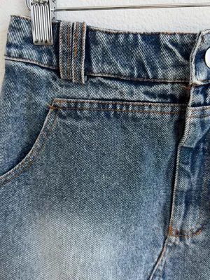 Le Lis Collection Denim Mini Skirt XS Blue Wash Cotton Y2K Casual thumbnail 3