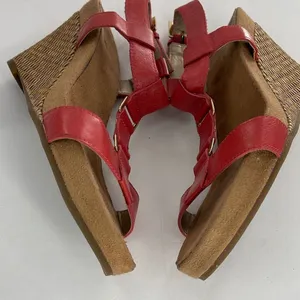 A2 by Areosoles size 8 red strappy wedge sandals thumbnail 5