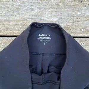 Black High Waisted Athleta Delancy Moto Leggings w/ Zip Ankles and Pockets thumbnail 3