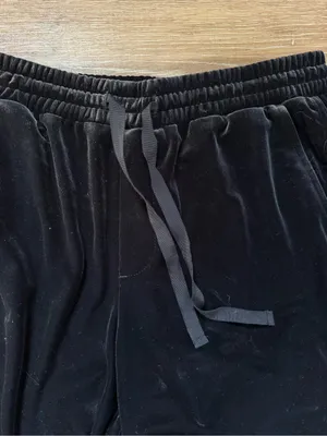 Gap Black Crushed Velvet Jogger Pants S thumbnail 2