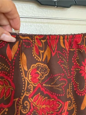 Vintage Sara B Studio Brown Floral Chiffon Midi Skirt Y2K Boho Ruffle Fairy Core thumbnail 6