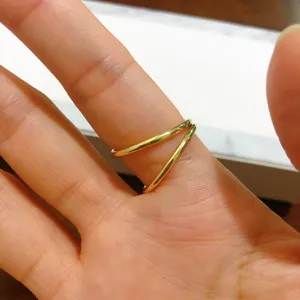 Gold Asymmetry Layered Pearl Bangle and Ring Set thumbnail 4