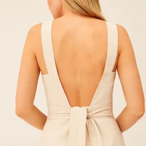 Wheat Linen Blend Midi Dress Jaime | The Fifth Label thumbnail 5