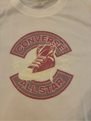 Converse Women’s White Graphic Converse All Star T-Shirt Size Small thumbnail 2