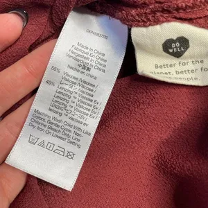 Madewell Novel Burgundy Viscose‎ Blend V Neck Short Sleeve Casual Dress XS thumbnail 4