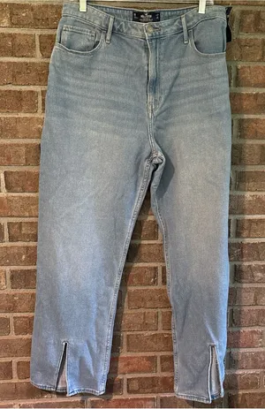 Hollister Light Blue Ultra High-Rise Dad Jeans thumbnail 1