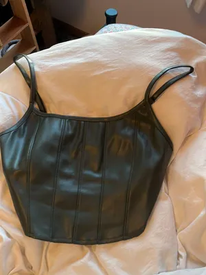 leather green top Size L thumbnail 1