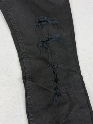 JET John Eshaya Black Distressed Skinny Jeans Womens 4 Low Rise Y2K Goth thumbnail 3