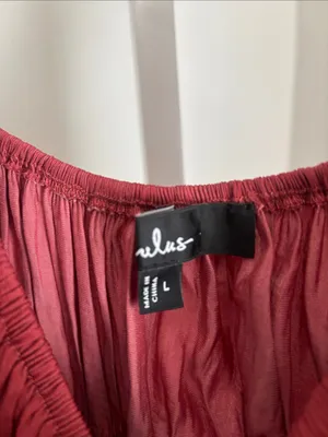 Lulu’s Burgundy Ruffle Peplum Crop Top Women’s Size Large Boho Tank Flowy Silky thumbnail 4
