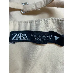 ZARA Yellow Pleated Cut Out Crossback Sleeveless Mini Cami Tank A-line Dress XS thumbnail 3