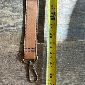 Vintage Fossil Sasha Crossbody‎ Bag Tan Cognac Pebbled Leather Brass Key thumbnail 12