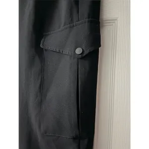 Zara Black Cargo Pants Belted Utility Jogger Snap Ankle Tapered Size M thumbnail 7