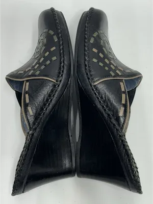 CLARKS Artisan Collection Leather Mules Womens 7.5M Black Y2K Contrast Stitch thumbnail 8