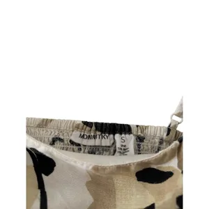 Midnight Sky Floral Crop Top Beige Black Cami Adjustable Straps Women’s Small thumbnail 3