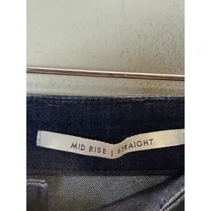 NIC+ZOE Mid Rise Straight Jeans Women 31 Twilight Blue Raw Hem Denim ALL1882 thumbnail 7