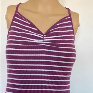 Purple and White Striped Dress thumbnail 2