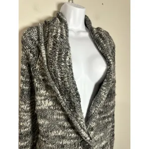 Victoria's Secret Chunky Knit Wool‎ Blend Shawl Cardigan Marled House Coat Sz S thumbnail 3
