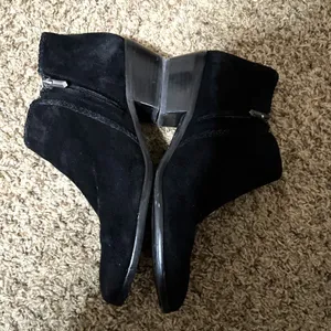 Sam Edelman Black Ankle Bootie‎ Suede Women 9.5M Paige Fringe Block Heel thumbnail 5