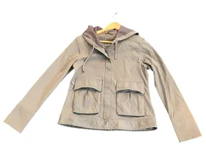 Prana Hooded Utility Jacket in Light Taupe with Dusky Hood thumbnail 1
