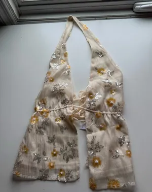pacsun yellow halter top thumbnail 1