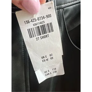 Abercrombie & Fitch NWT Vegan Leather 90s Straight Pant Ultra High Rise Black 27 thumbnail 8