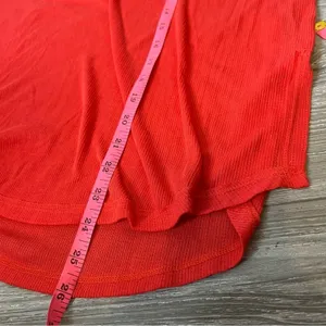 Free people Lola crimson red‎ lace embroidered floral top sz M thumbnail 5