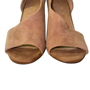 Gibson‎ Latimer Sheep Leather Open Toe Heels Tan Suede D'Orsay Pumps Size 8.5 thumbnail 4