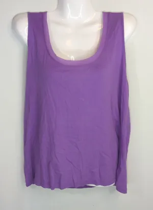 Lauren Ralph Lauren‎ Purple Cotton Scoop Neck Tank Womens XL Coastal Nautical thumbnail 1