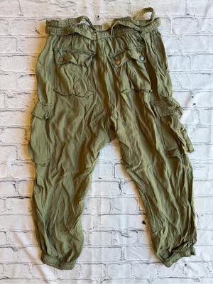 Vintage Y2K Abercrombie & Fitch Women’s Cargo Capri Pants Size 6 Belted Green thumbnail 10