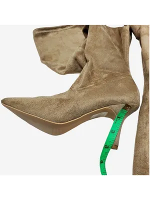 Suede Pointed Toe Over The Knees Thigh High Stretchy Heeled Boot thumbnail 6