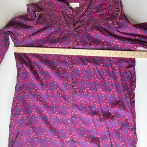 Roller Rabbit Augusta Darya Floral Button Up Shirt Dress‎ Large Lightweight Boho thumbnail 12