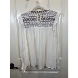Women's Perch By Blu Pepper Boho Long Sleeve Tunic Top Size 1XL Shirt Cottage thumbnail 8