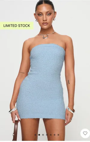 Princess Polly Cloud Strapless Boucle Dress thumbnail 2